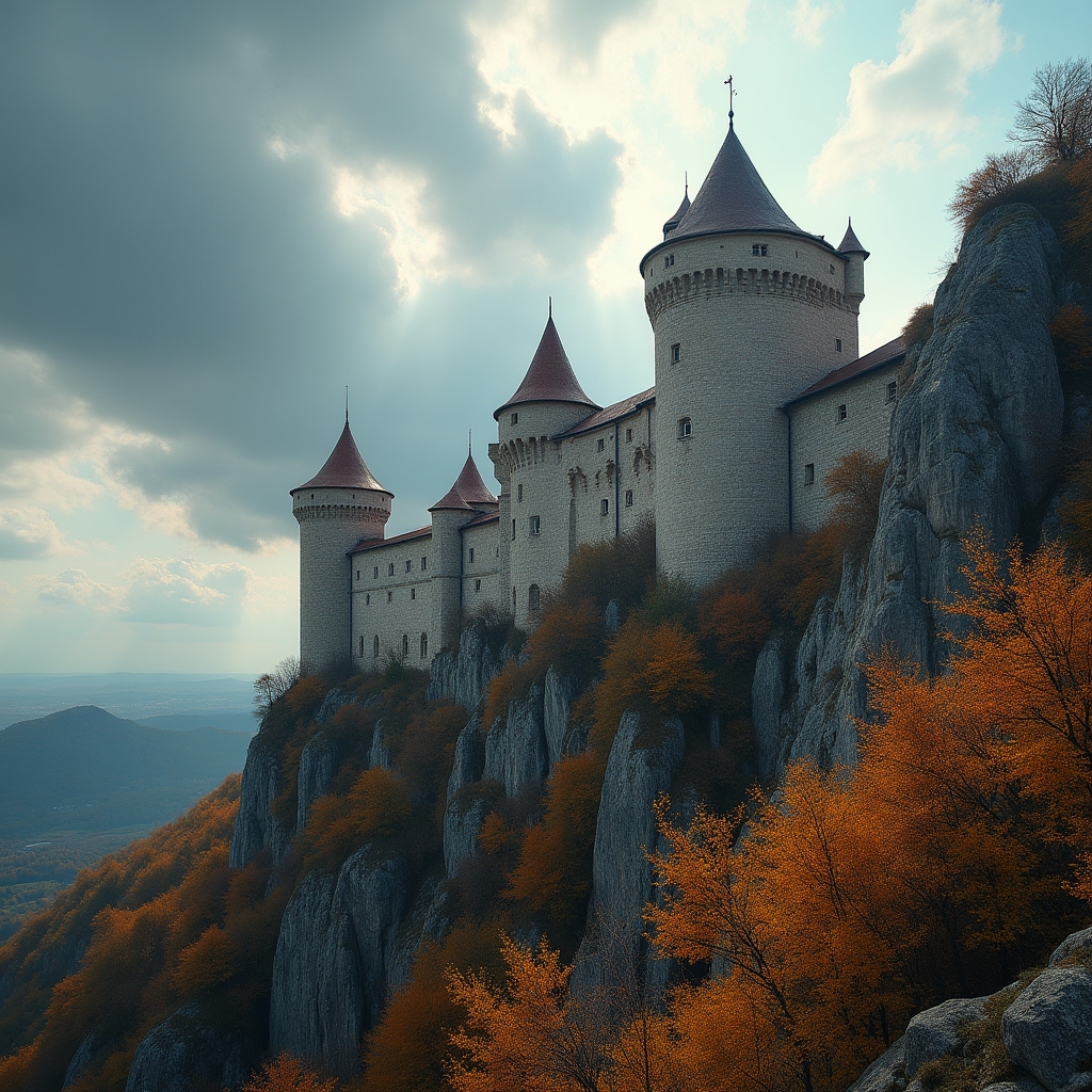 Cetate medievală din Transilvania cu turnuri de piatră